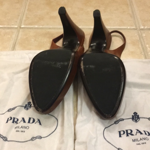 Prada Leather Platform Sling Back Pump - Picture 3 of 4